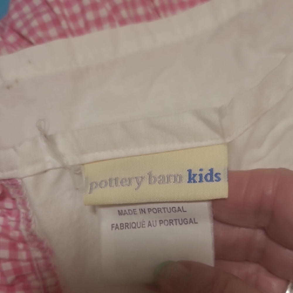 Pottery Barn Kids Pink Gingham Full Bedskirt /13" Ruffle